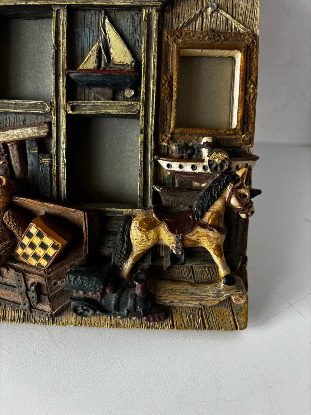 1995 Figi Graphics 3d Antique Toy Shop Picture Frame Collage